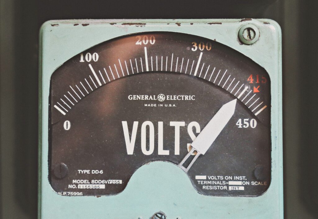Industrial electric meter with digital display used to measure demand intervals